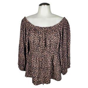 AMERICAN EAGLE NWT Babydoll Floral Ruffle Top sz L